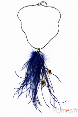 Ketting met hanger - lengte 70 cm - nachtblauw